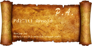 Pöltl Arnold névjegykártya